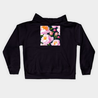 Watercolor peony painting Kids Hoodie